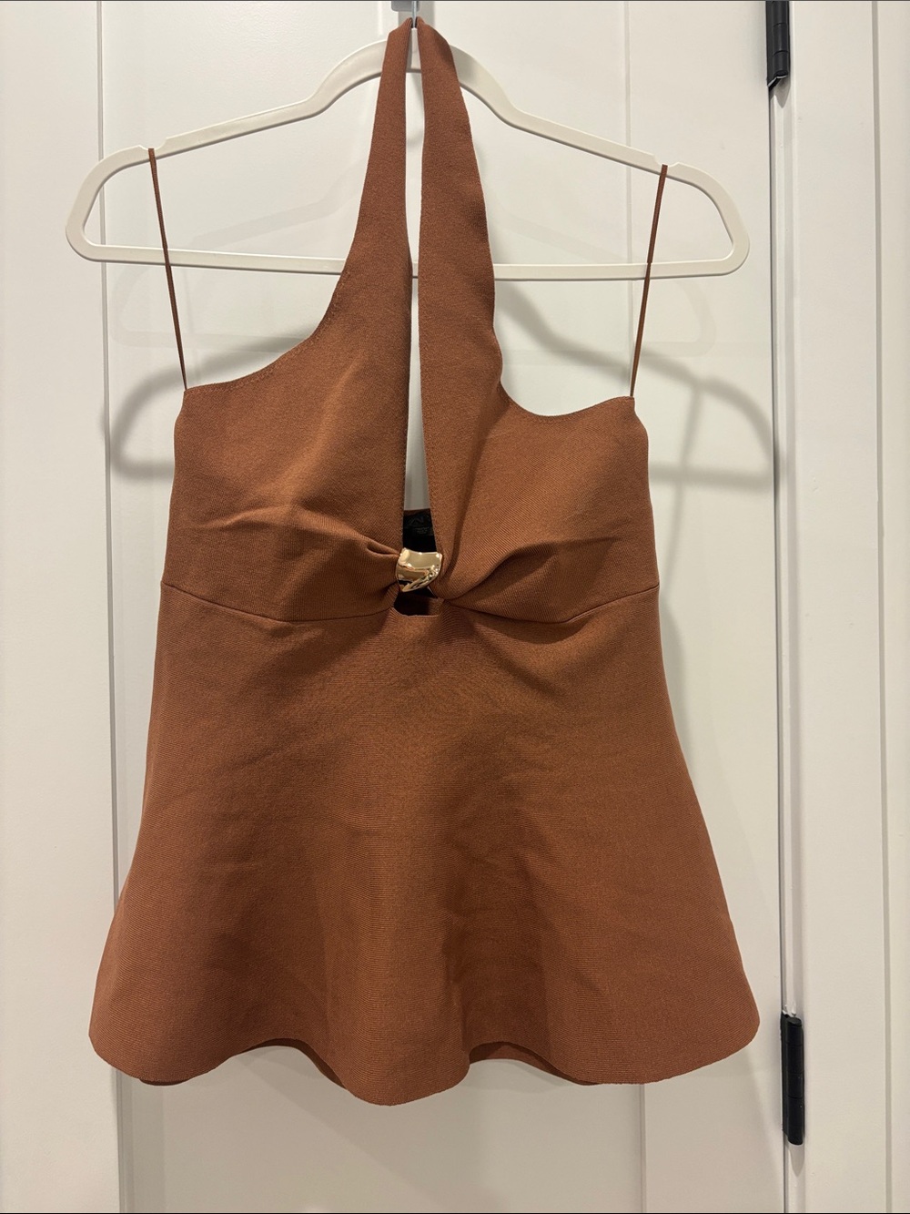 Zara Copper Halter Camisole with Gold Accent